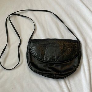 Leather purse black leather mini crossbody purse